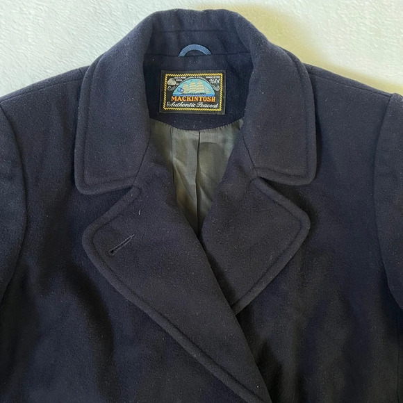 Mackintosh 100% Pure Wool Navy Authentic Peacoat Coat Women’s Sz M/L Sailor READ - Picture 13 of 14